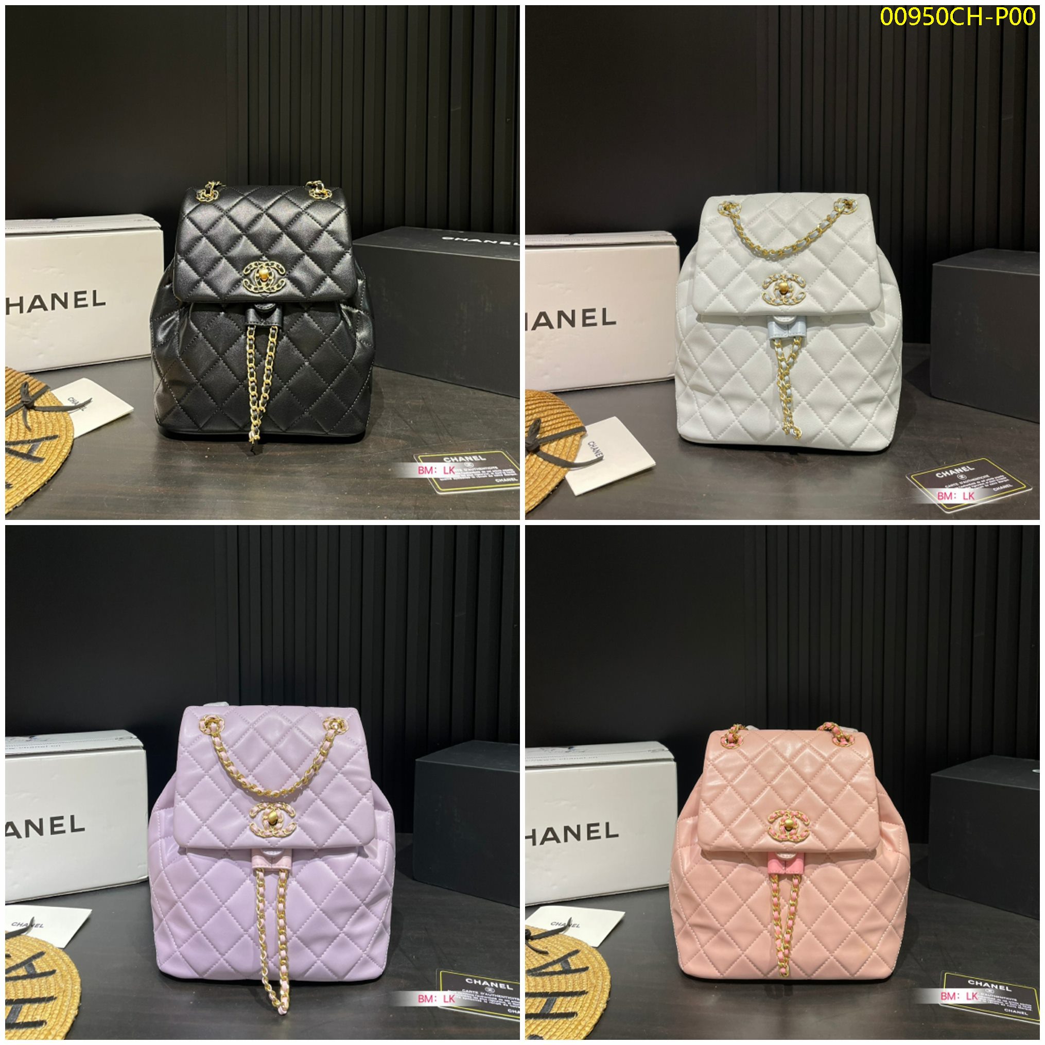 Chanel pure leather backpack Size: 20*23cm