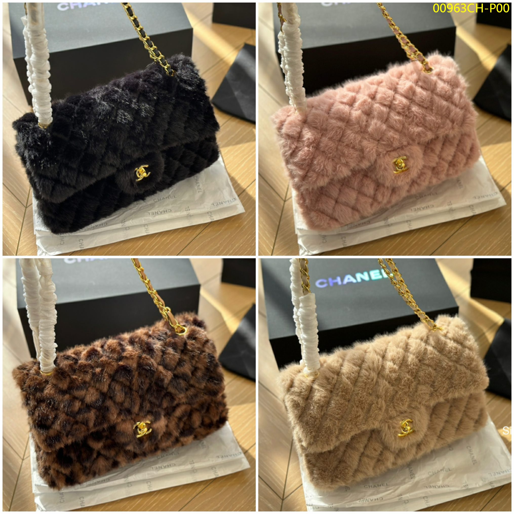 Chanel classic fur style CF size: 25*7*15cm